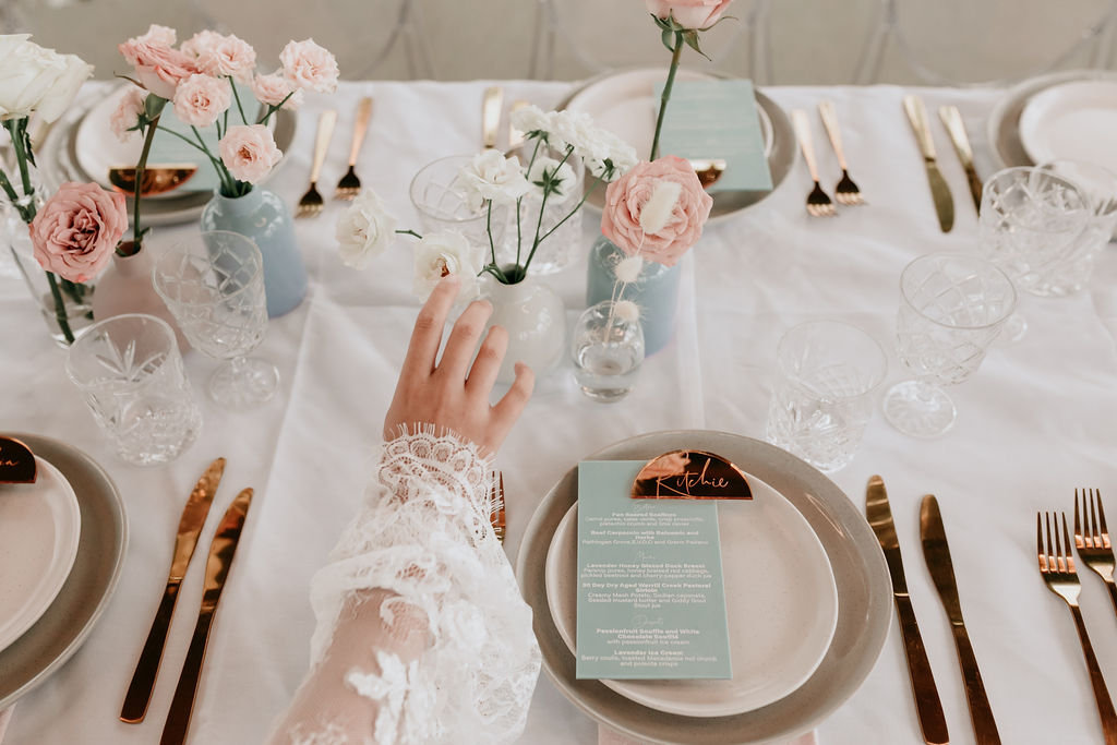 Cutlery - Main Knife (Rose Gold) with transparent Glasses
