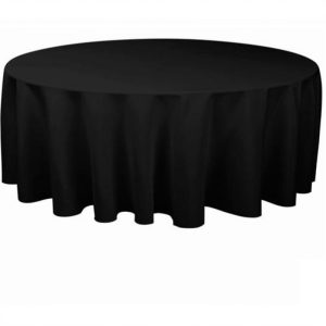 Tablecloth to suit 1.5m - 1.8m Round - Black (270cm Diameter)