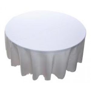 Tablecloth to suit 1.5m - 1.8m Round - White (270cm Diameter)