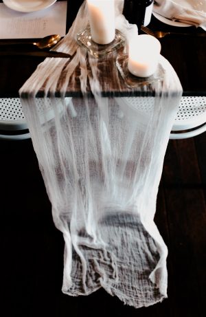 White Cheesecloth Table Runner - 90cm x 400cm